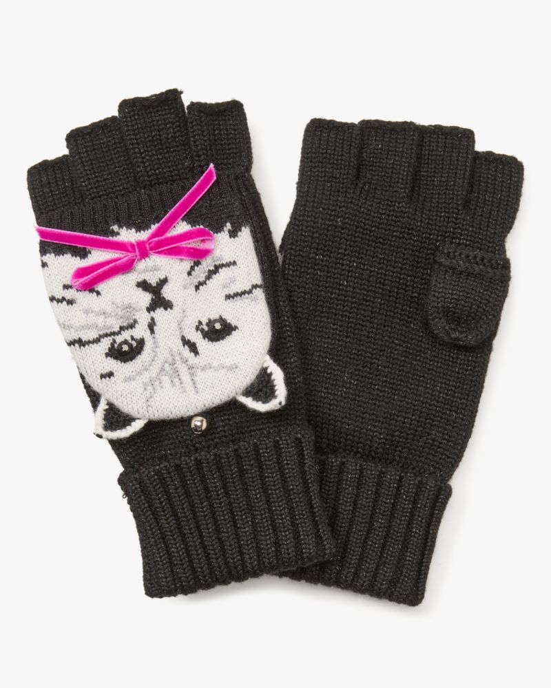 Kate Spade,Pretty Kitty Pop Top Mittens,