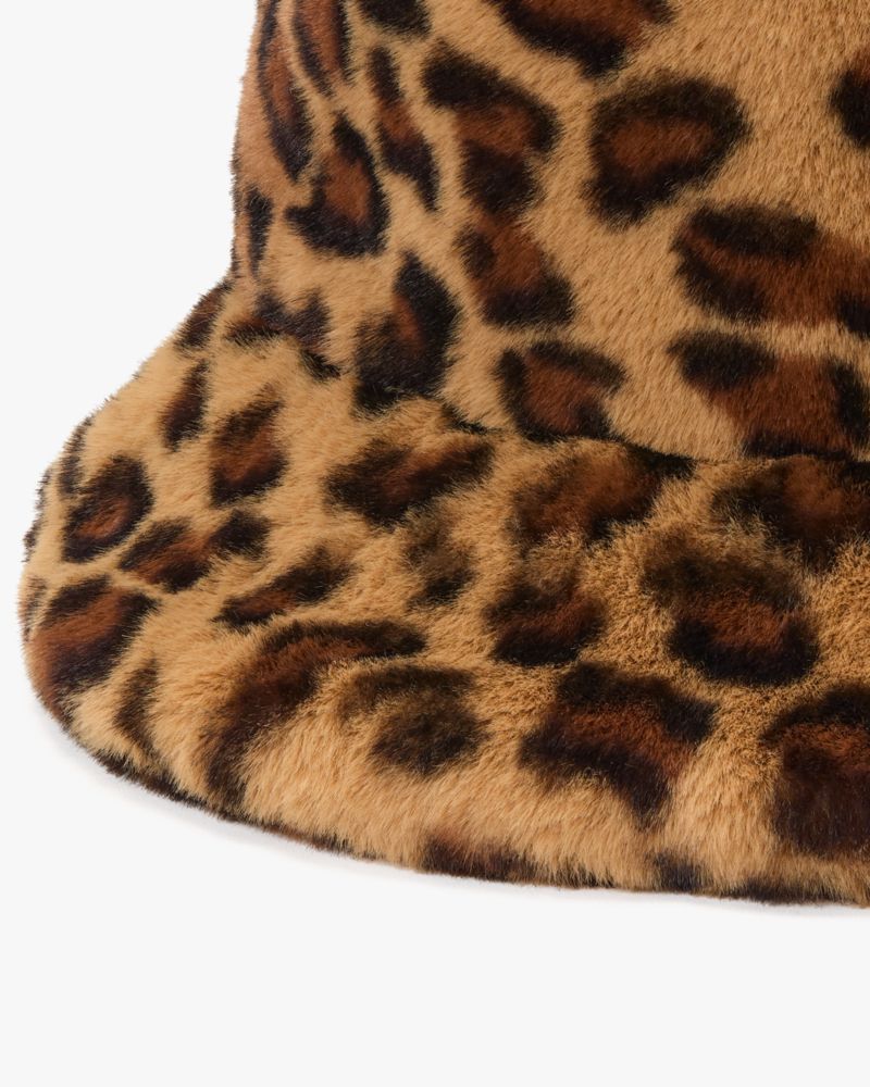 Kate Spade,Leopard Faux Fur Bucket Hat,
