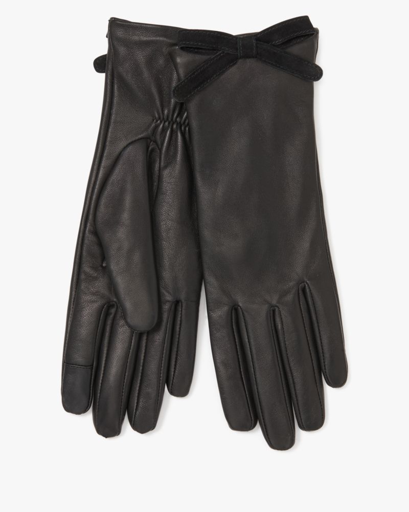 Kate Spade,Embellished Bow Leather Gloves,