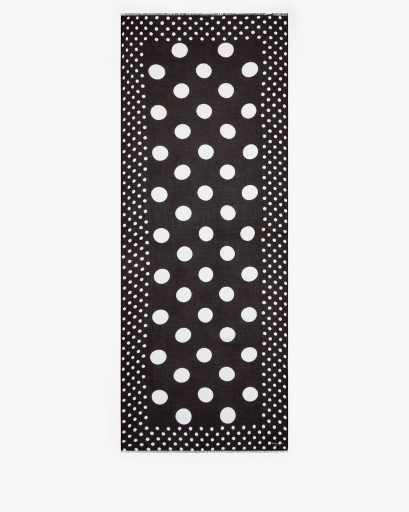 Kate Spade,Breezy Dot Oblong Scarf,Black