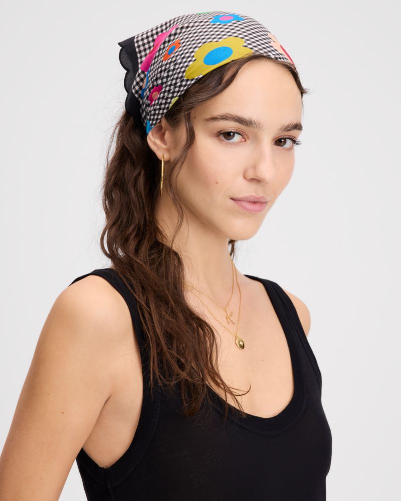 Kate Spade,Gingham Garden Bandana,