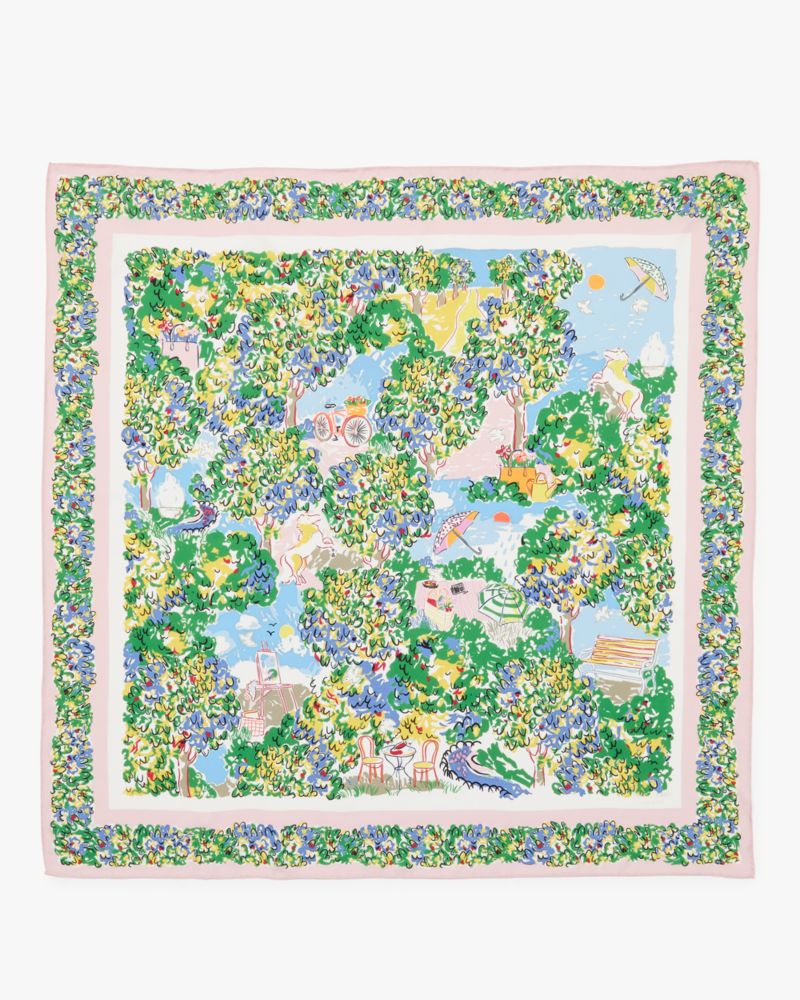 Kate Spade,Spring Pansies Silk Bandana,