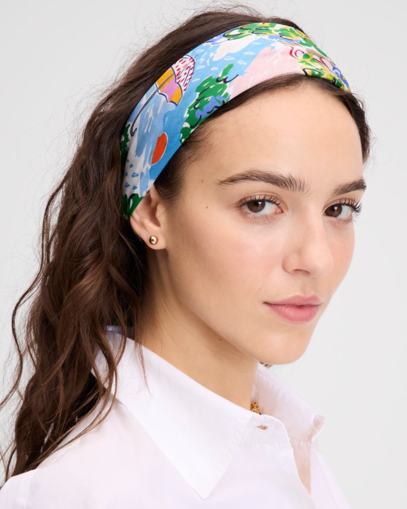 Kate Spade,Spring Pansies Silk Bandana,