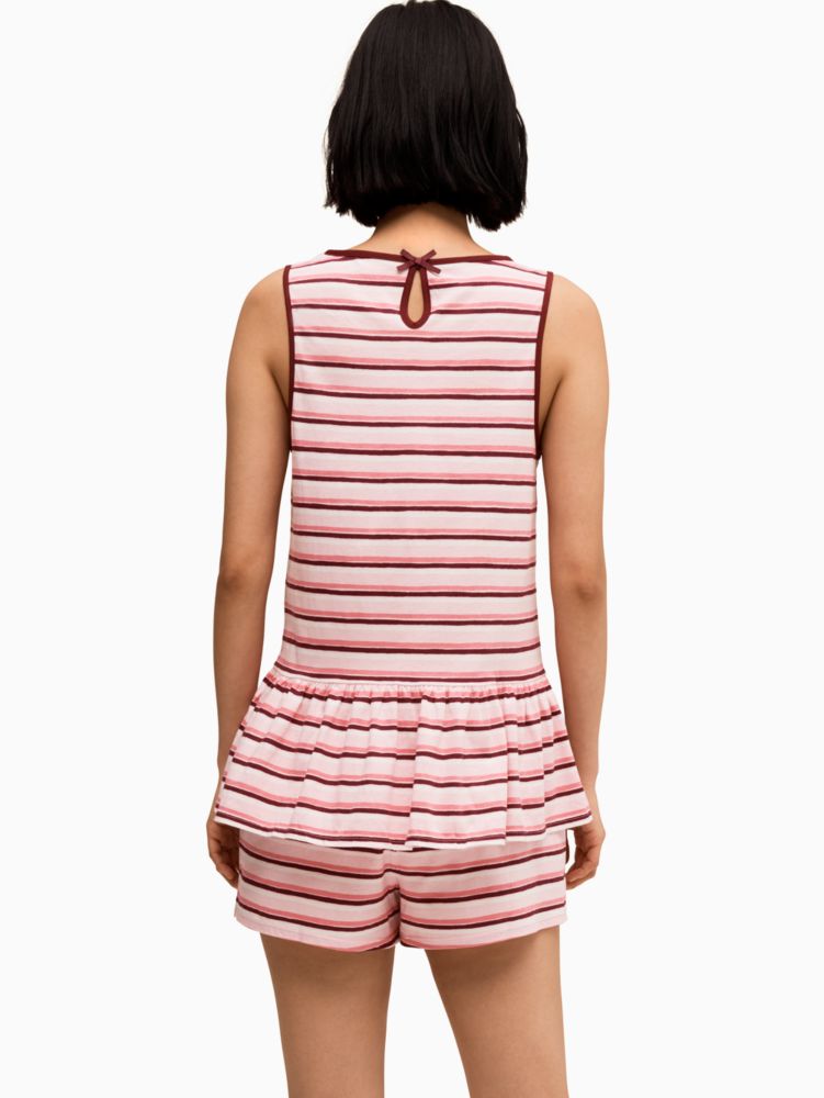 Kate Spade,sleeveless short pj set,sleepwear,Pink Stp