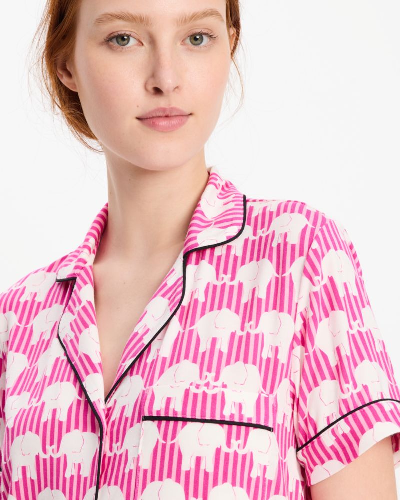 Kate Spade,Elephant Stripe Short Pj Set,