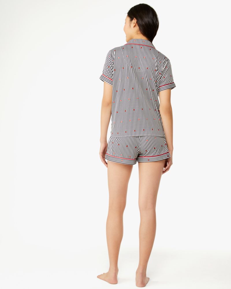 Kate Spade,Strawberry Stripe Pajama Set,Polyester,Strawberry Stripe