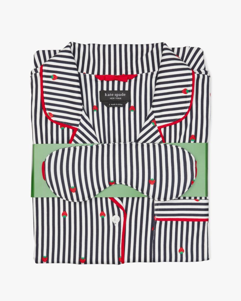 Kate Spade,Strawberry Stripe Pajama Set,Polyester,Strawberry Stripe