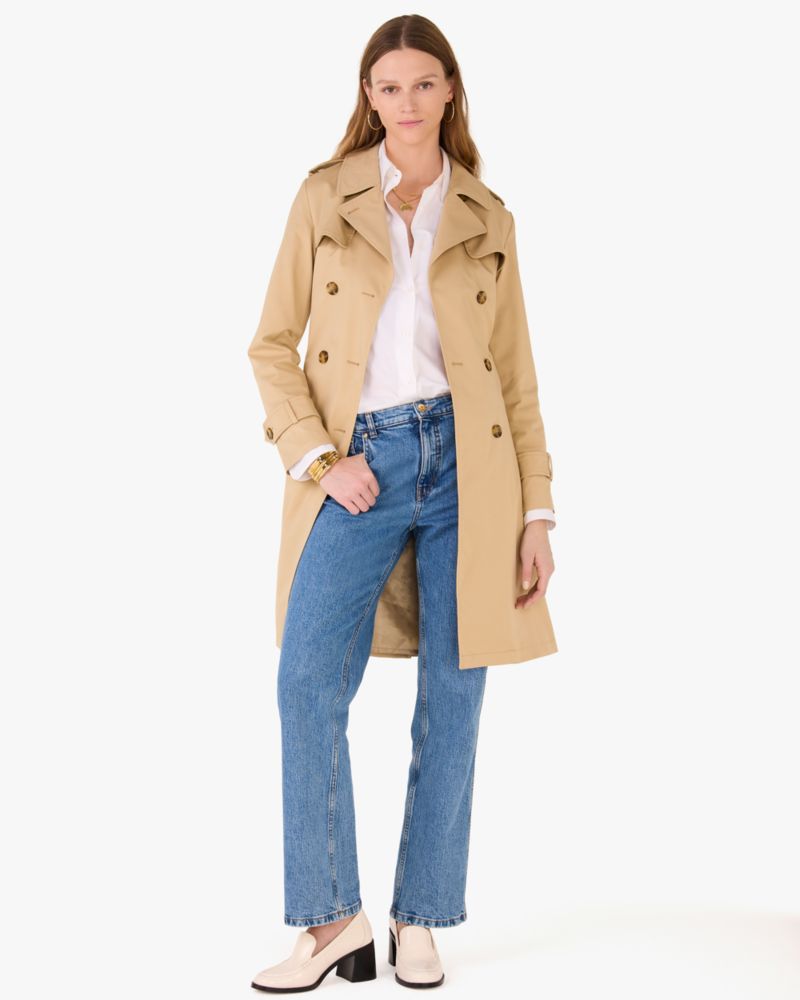 Kate Spade,Long Trench Coat,Beige