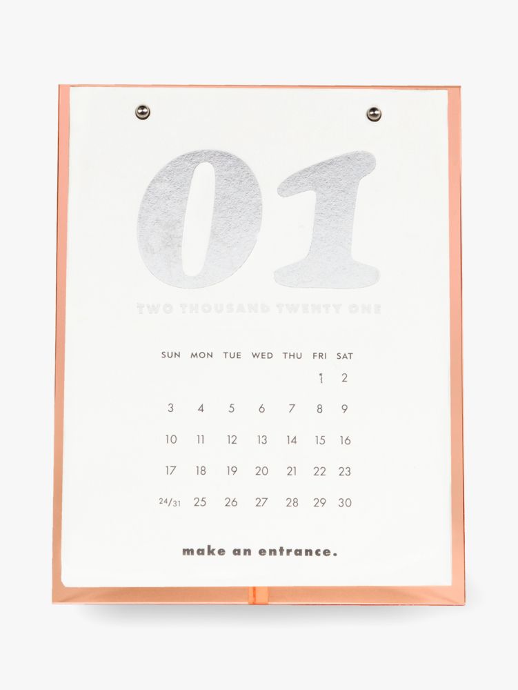 Kate Spade,coral desktop calendar,office accessories,Parchment