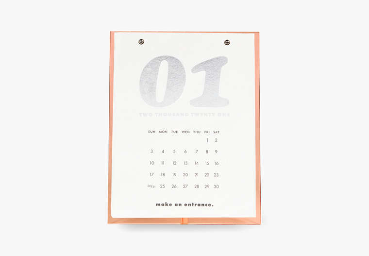 Kate Spade,coral desktop calendar,office accessories,Parchment