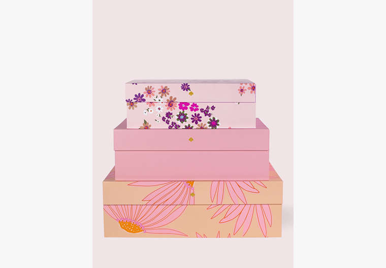 Kate Spade,falling flower nesting boxes,office accessories,Pomegranate
