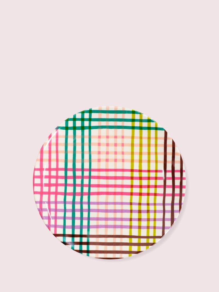 Kate Spade,Rainbow Gingham Accent Plate,