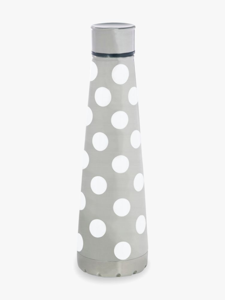 Kate Spade,White Dot Stainless Steel Water Bottle,