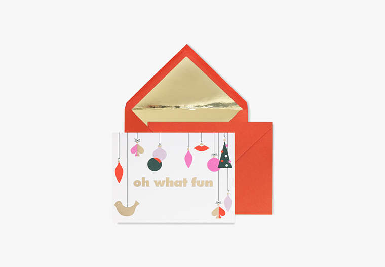 Kate Spade,oh what fun holiday card set,office accessories,Red