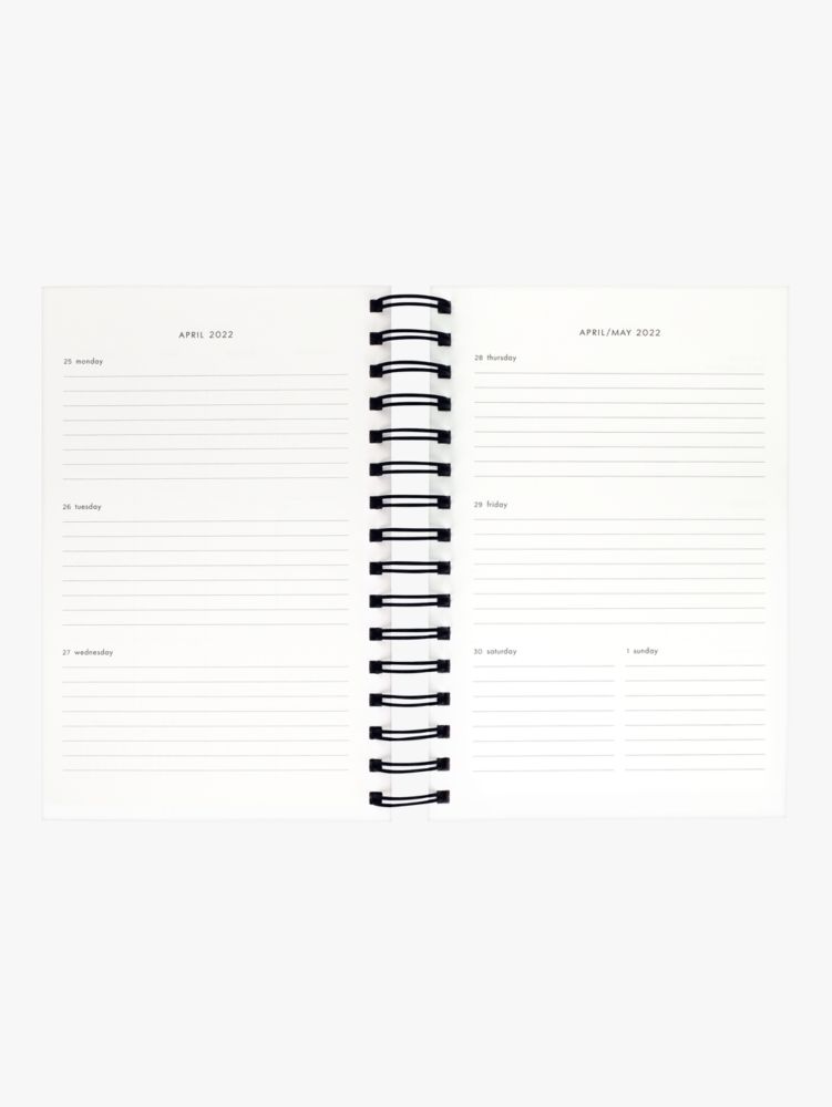 Kate Spade,black spade dot large 17-month planner,office accessories,Black