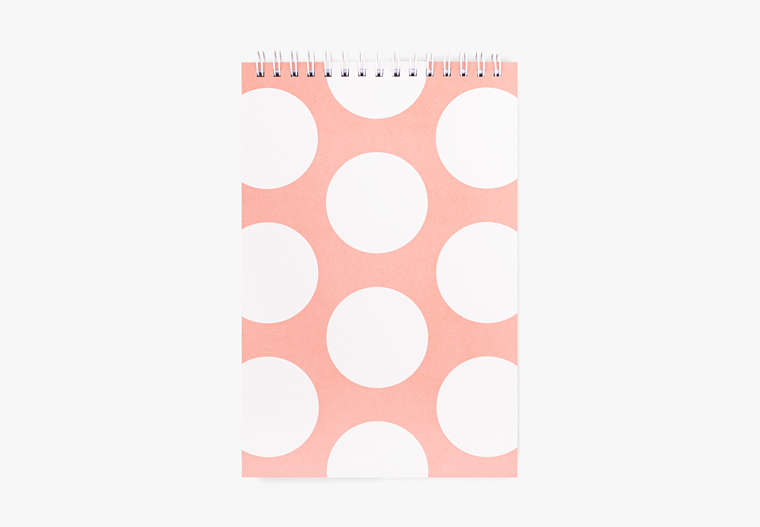 Kate Spade,peach jumbo dot small top-spiral notebook,office accessories,Pomegranate