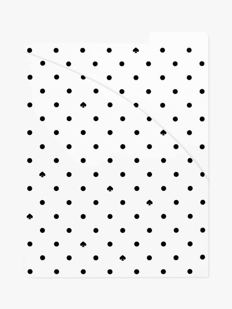Kate Spade,Black Spade Dot Vertical File Folder Set,