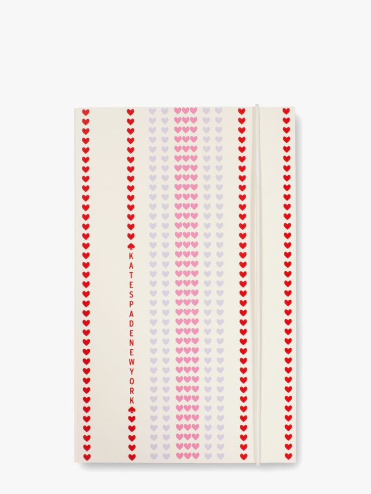 Kate Spade,Heart Pinstripe Large Notebook,