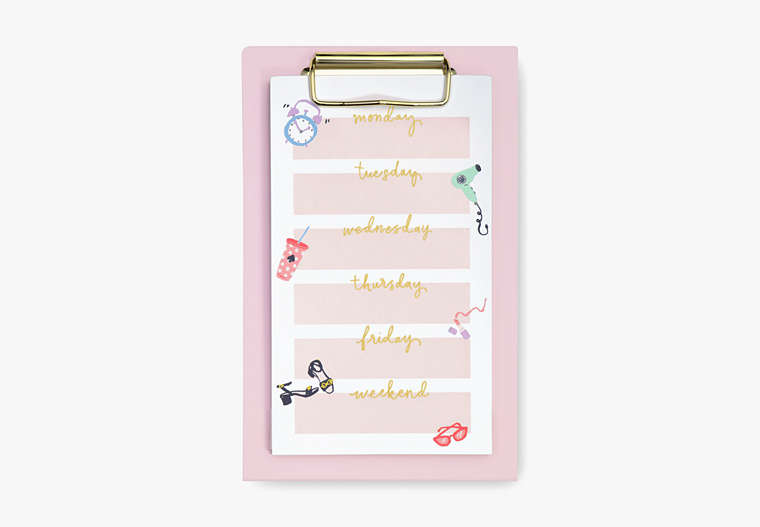 Kate Spade,fashionably late desktop weekly list pad,office accessories,Pomegranate