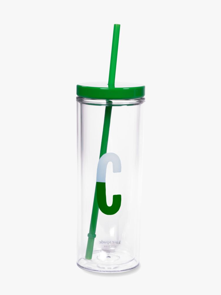 Kate Spade,Initial Thermal Tumbler With Straw,