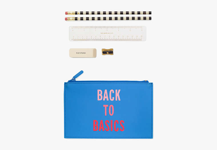 Kate Spade,back to basics pencil pouch,office accessories,Ocean Fog