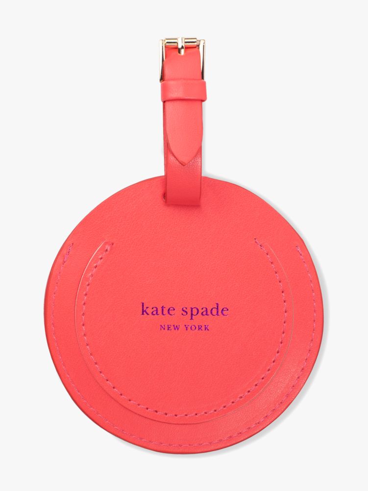 Kate Spade,let's go luggage tag,travel accessories,Red