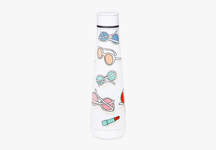 Kate Spade,sun's out stainless steel water bottle,kitchen & dining,Parchment