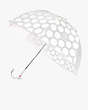 Kate Spade,head in the clouds jumbo dot clear umbrella,Clear/White