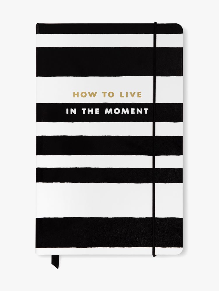 Kate Spade,sarah stripe live in the moment take note large notebook,office accessories,Black