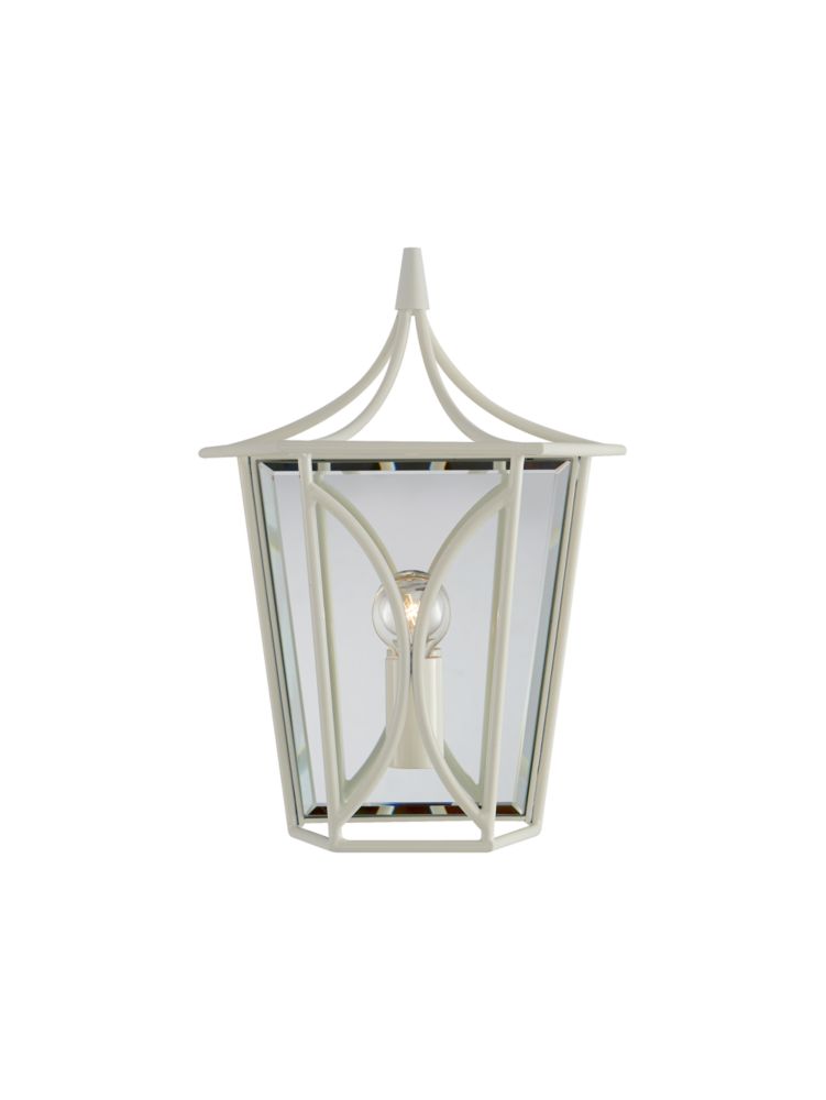 Cavanagh Mini Lantern Sconce, Cream/Clear, Product