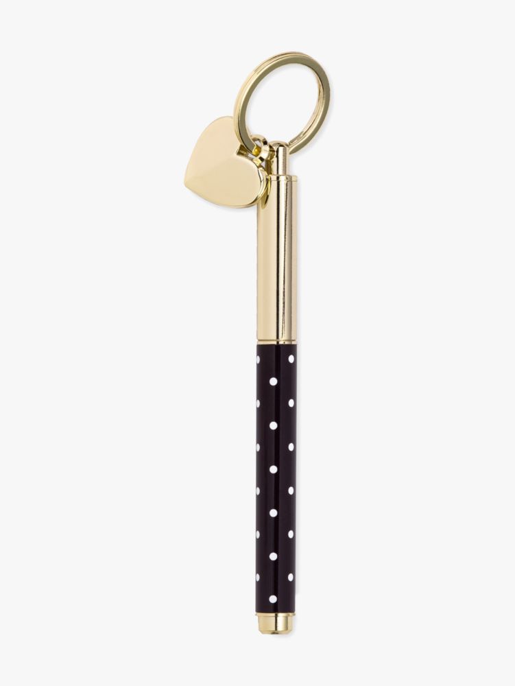 Kate Spade,pin dot ink pen key fob,keychains,Black