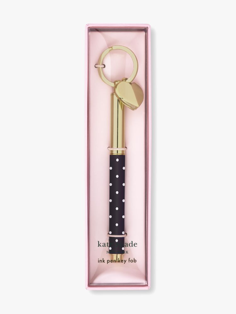 Kate Spade,pin dot ink pen key fob,keychains,Black