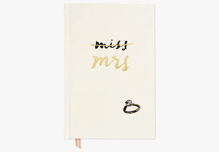 Kate Spade,miss to mrs bridal journal,office accessories,Parchment image number 0
