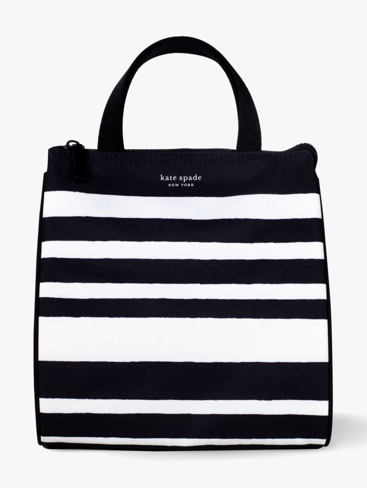 Kate Spade,Sarah Stripe Lunch Bag,kitchen & dining,Black