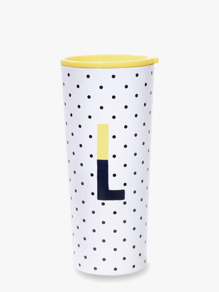 Kate Spade,sparks of joy stainless steel tumbler,Flo Yellow