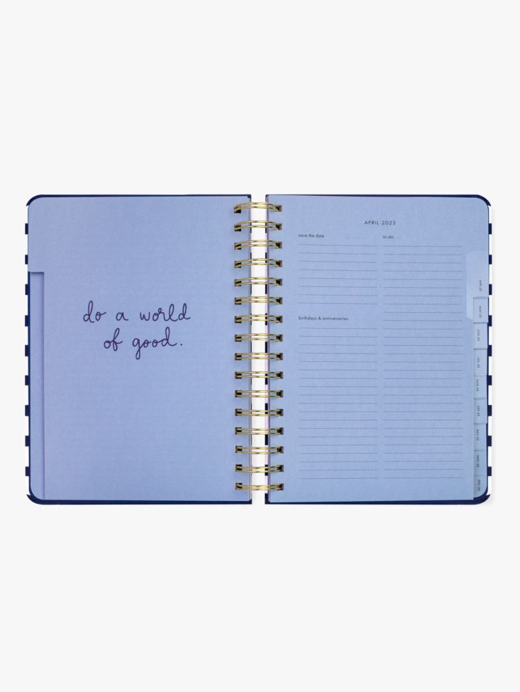 Kate Spade,Navy Painted Stripe 17-month Large Planner,