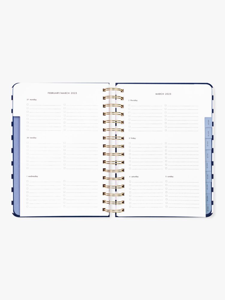 Kate Spade,Navy Painted Stripe 17-month Large Planner,