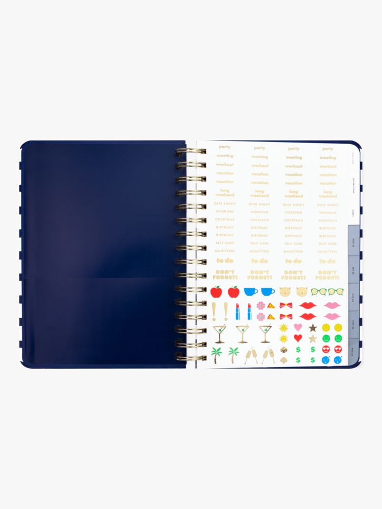 Kate Spade,Navy Painted Stripe 17-month Large Planner,