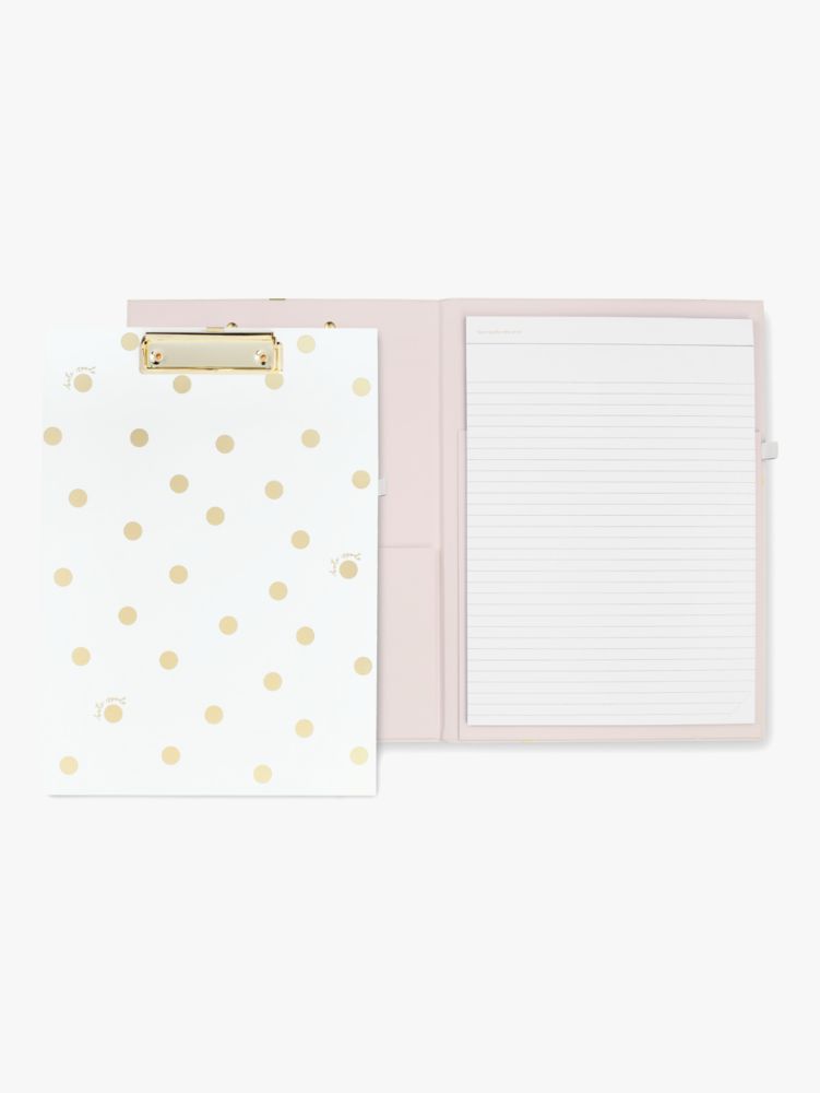 Kate Spade,Gold Dot With Script Clipboard Folio,