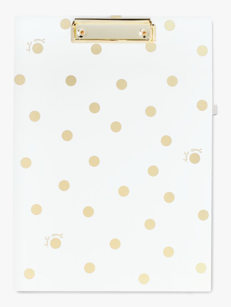 Kate Spade,Gold Dot With Script Clipboard Folio,