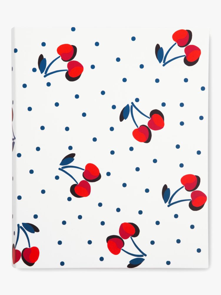 Kate Spade,Vintage Cherry Dot Concealed Spiral Notebook,
