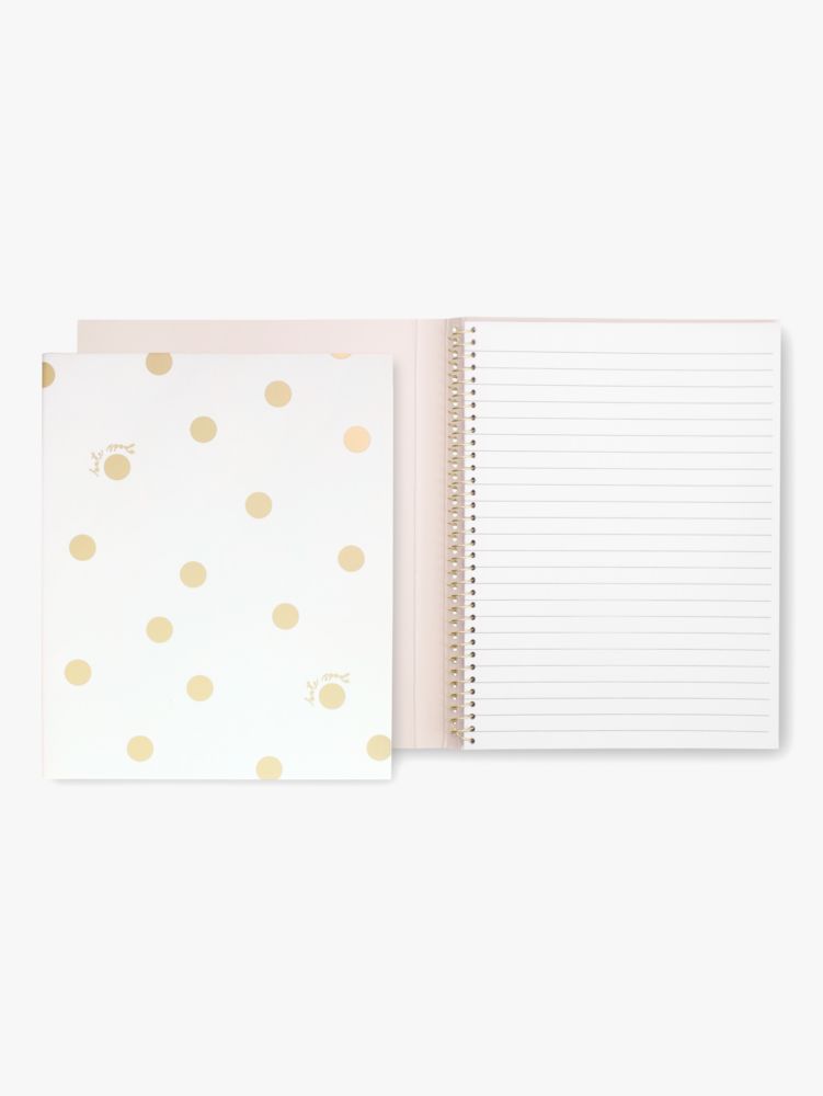 Gold Dot With Script Concealed Spiral Notebook, , Product