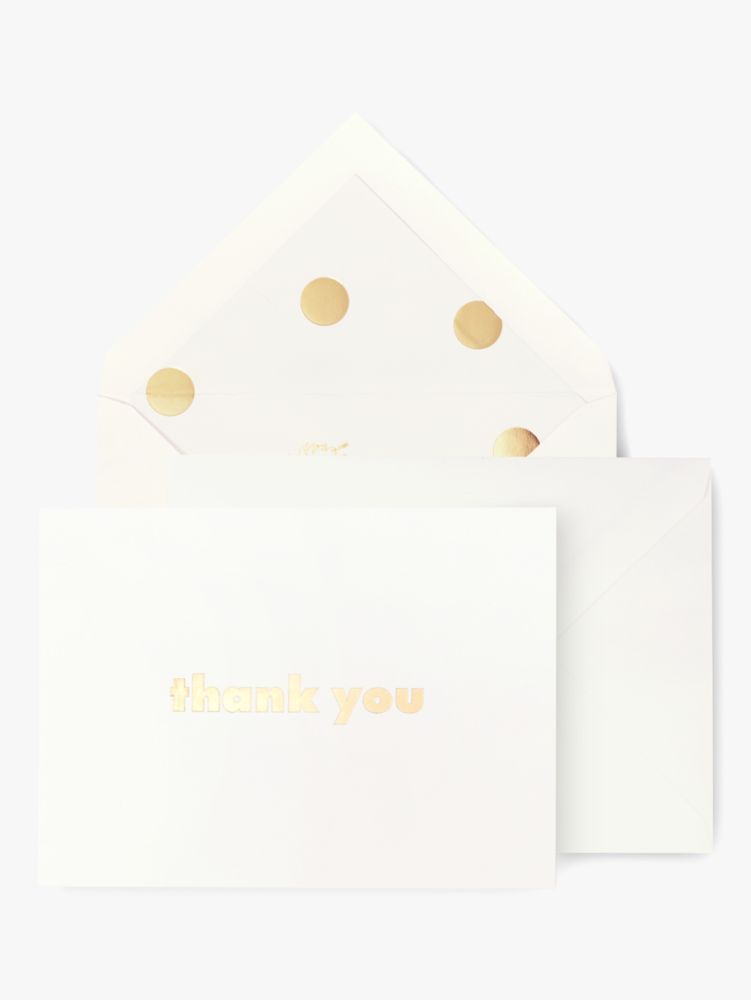 Kate Spade,Gold Dot With Script Thank You Card Set,