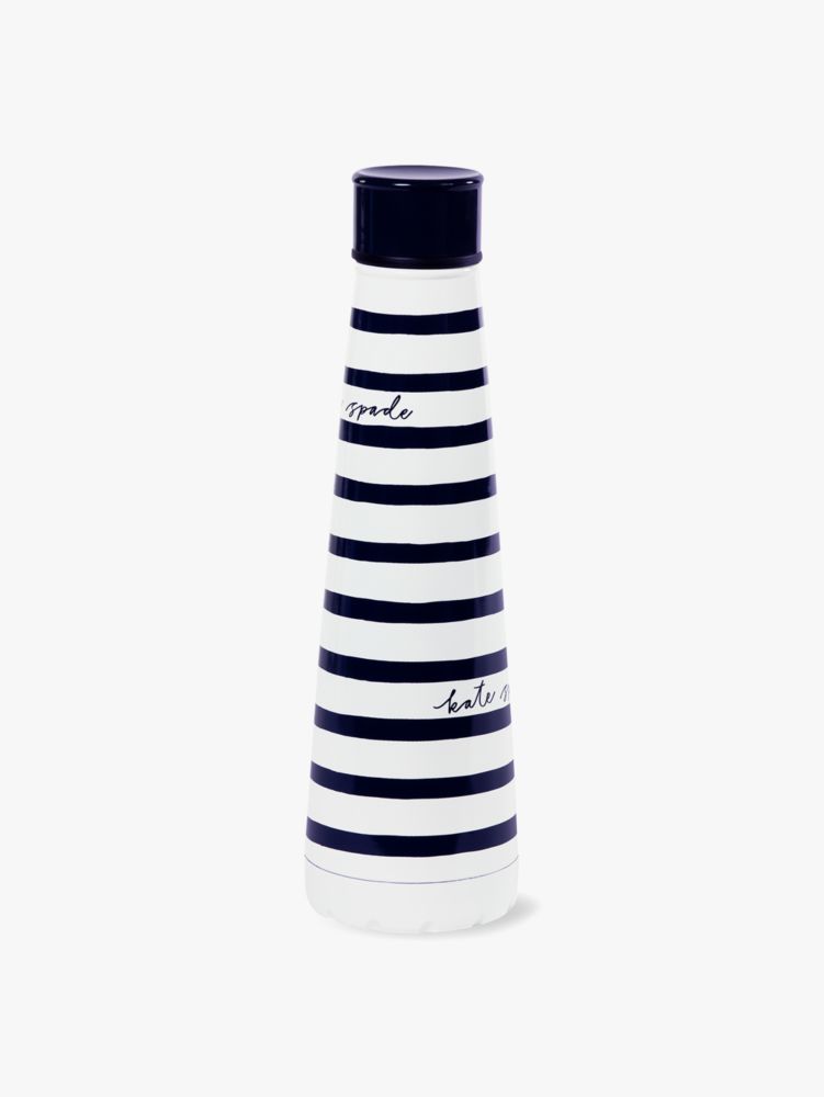 Navy Painted Stripe Stainless Steel Water Bottle | Kate Spade New