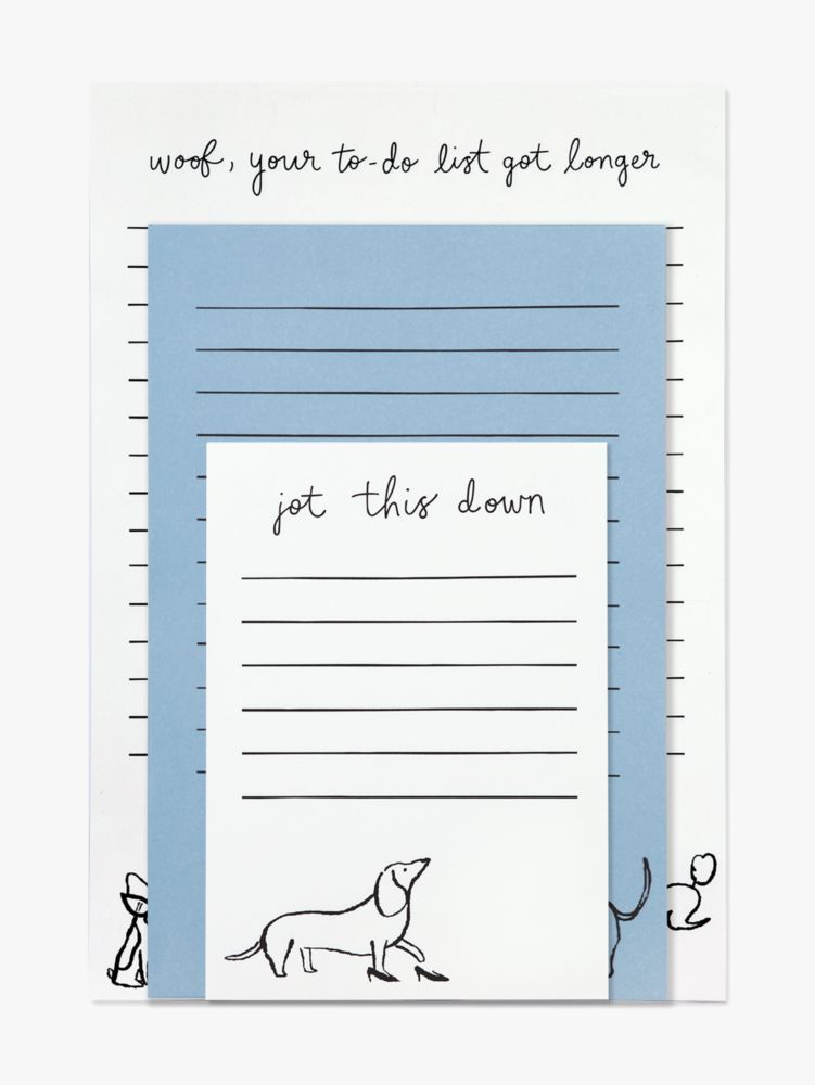 Kate Spade,Dog Party 3-Piece Notepad Set,Light Blue