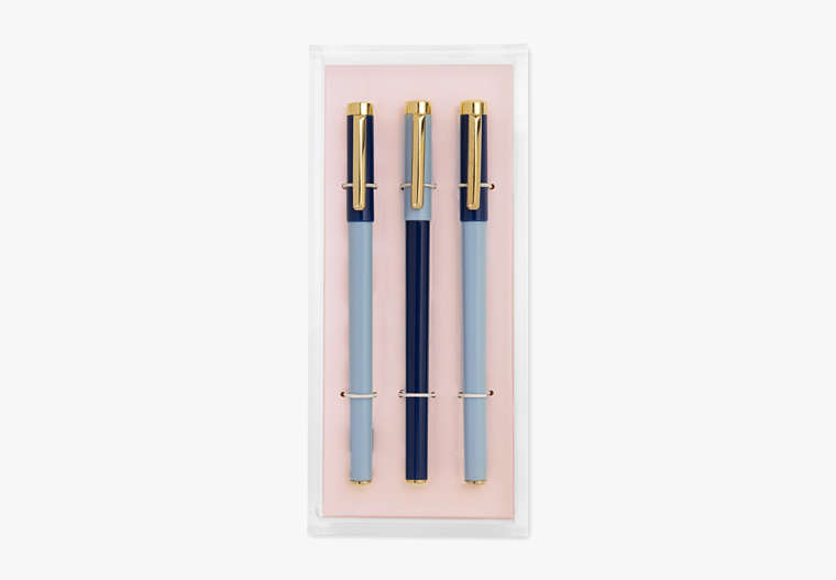 Colorblock Stift Mit Feiner Spitze Und Acrylschale In Marineblau Und Blau, Set, , Product