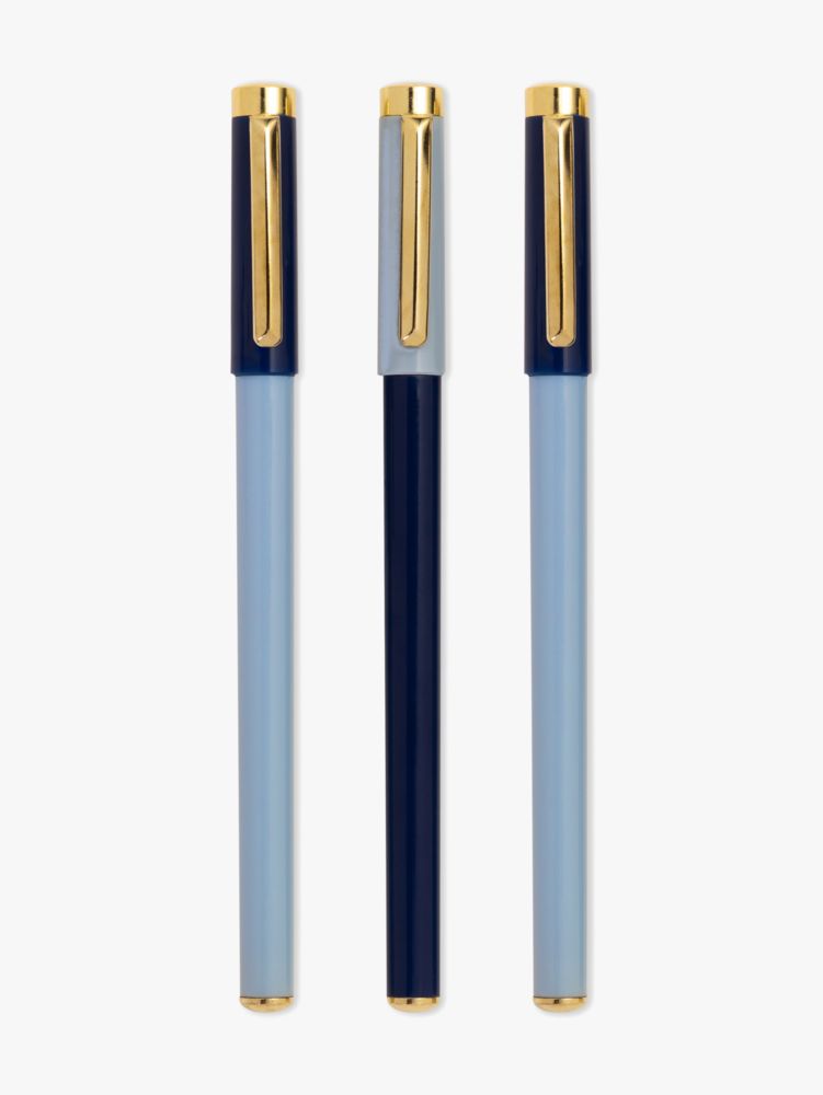Navy & Blue Colorblock Fine Tip Pen Set With Acrylic Tray, , Product