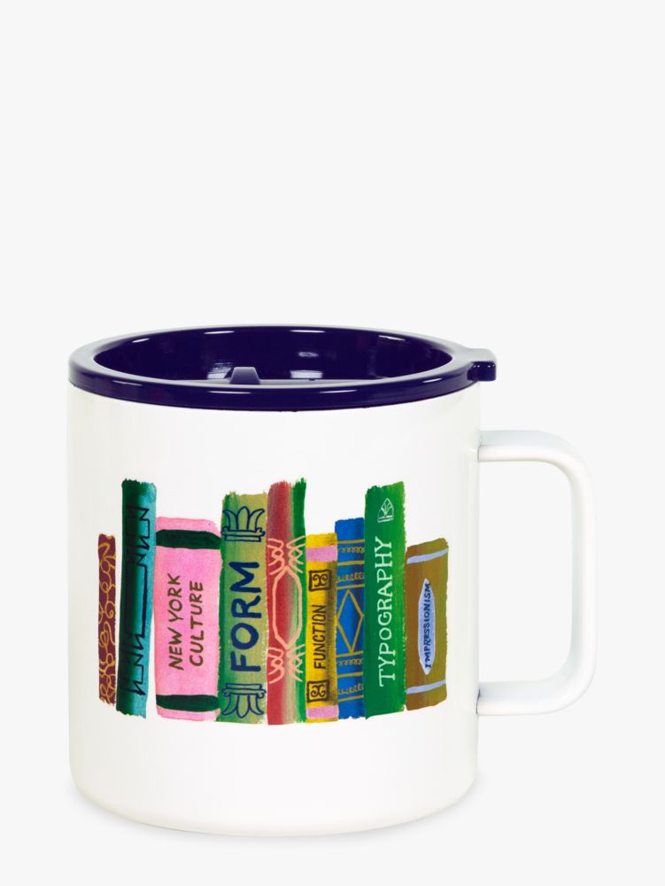 Bookshelf Stainless Steel Coffee Mug, , Product