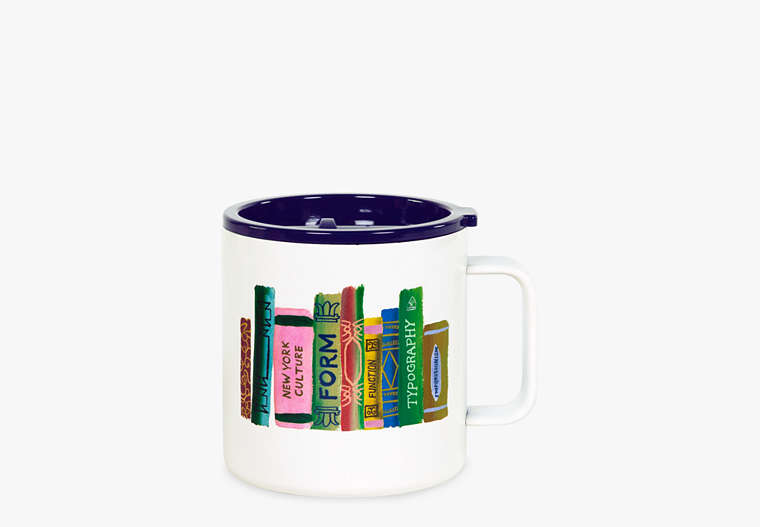 Bookshelf Stainless Steel Coffee Mug, , Product