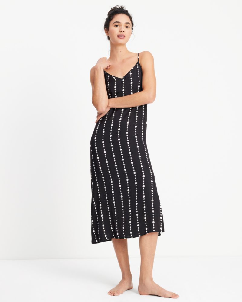 Kate Spade,Festive Pearls Midi Slip,Black